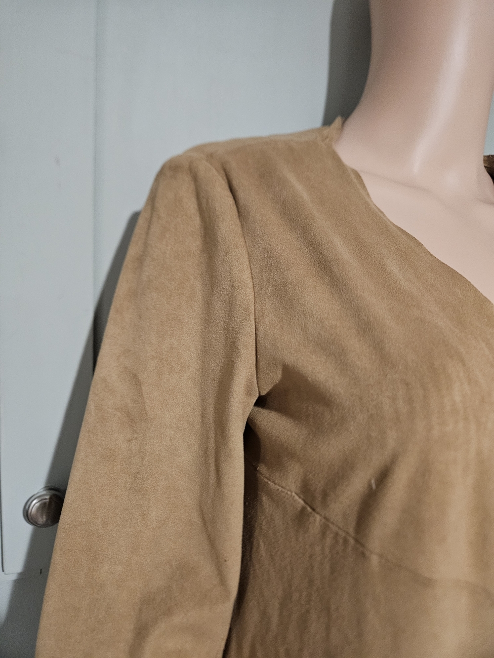 Zara Faux Suede Fringe Cardigan Jacket Western Boho Duster Tan. Size M - Picture 11 of 15